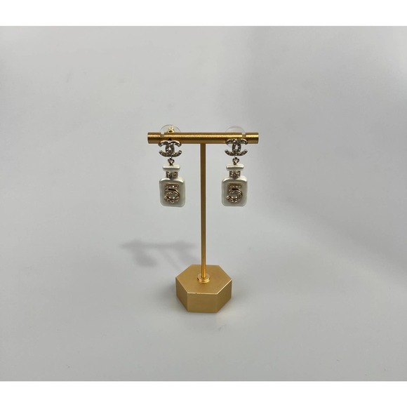 NIB CHANEL 22S CC NO.5 PERFUME BOTTLE DROP EARRINGS - Picture 12 of 15